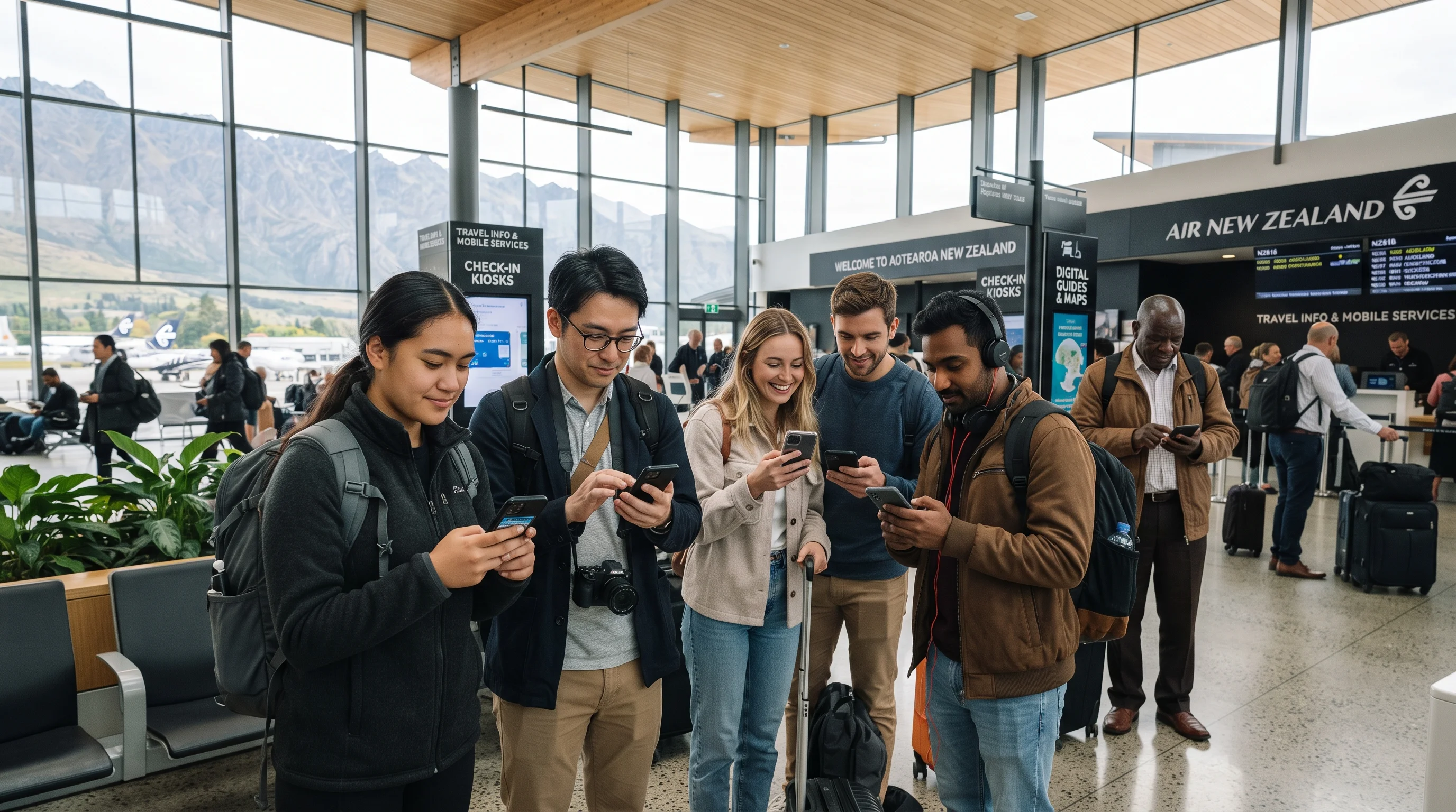 Travelers checking mobile device… 2K 202607201716