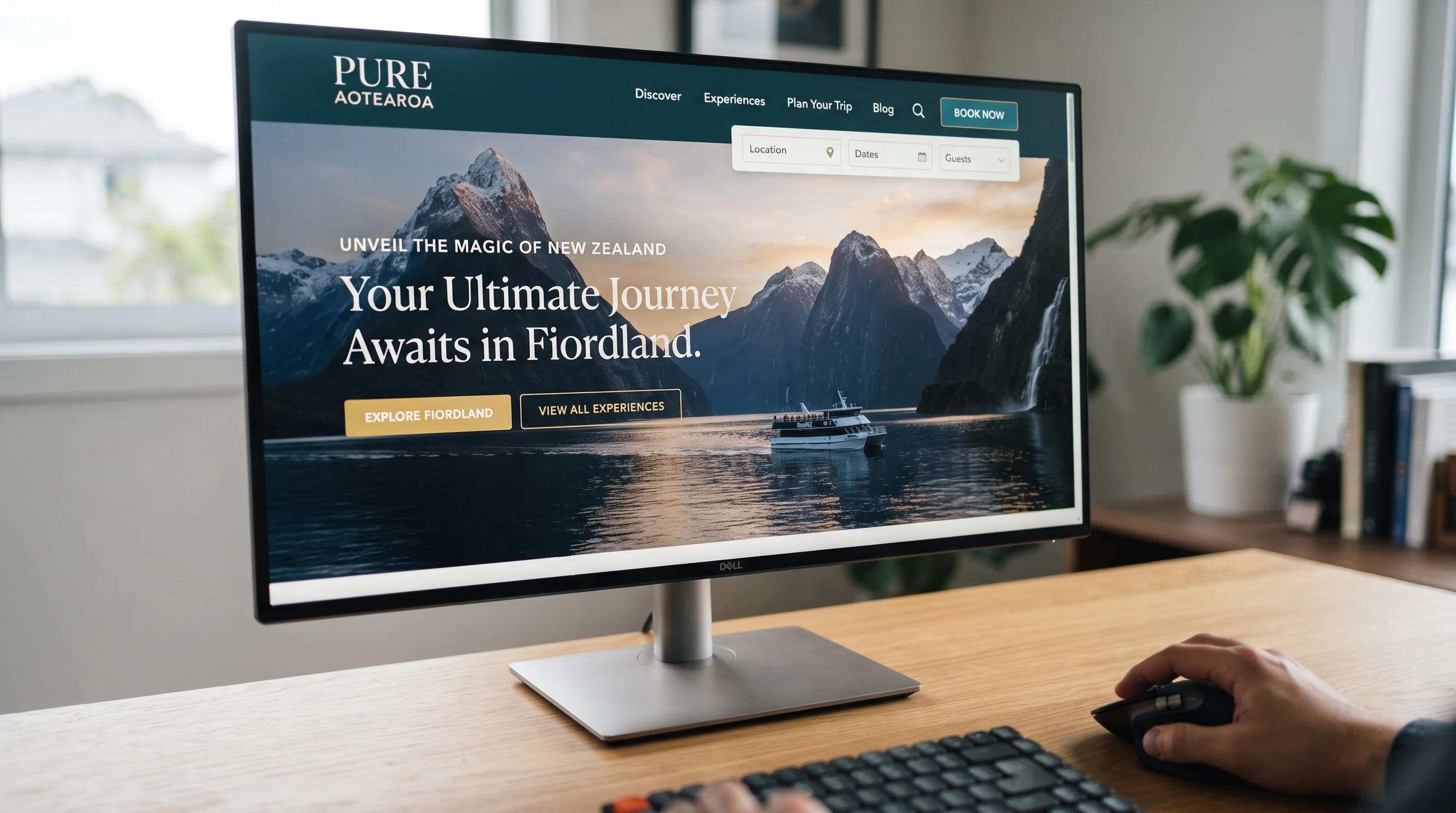 Tourism website on desktop monitor 202607201718
