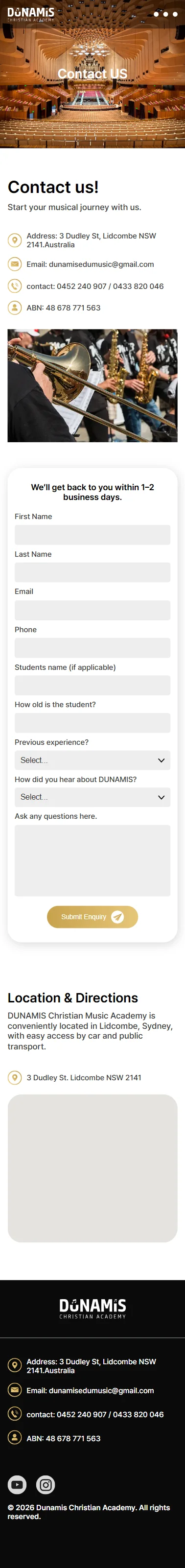 Dunamis Academy — detail design mobile