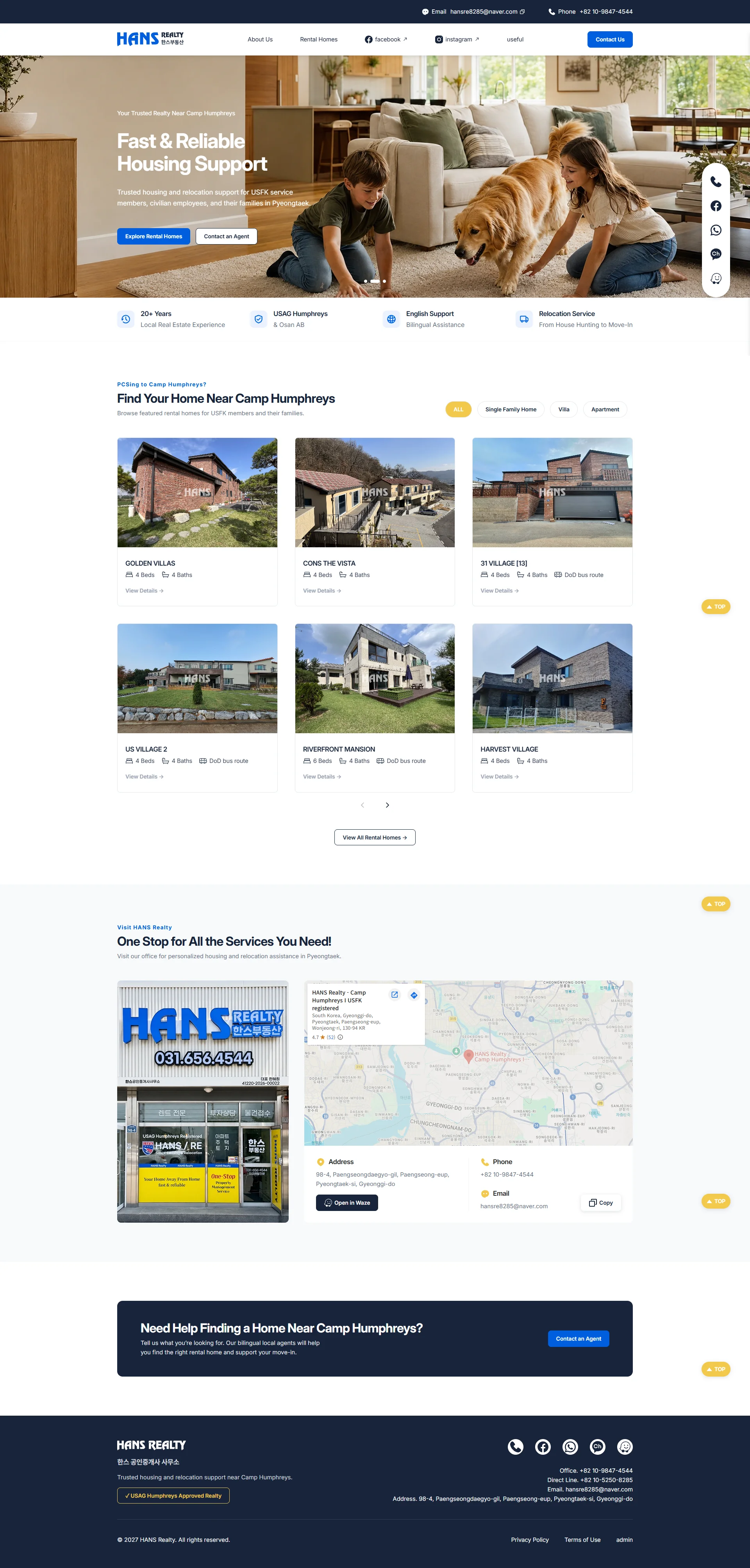 HANS REALTY — desktop design