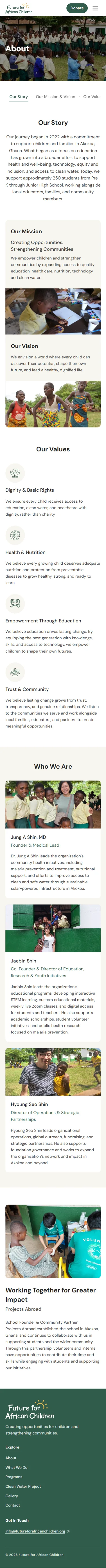 Future for African Children — sub design mobile
